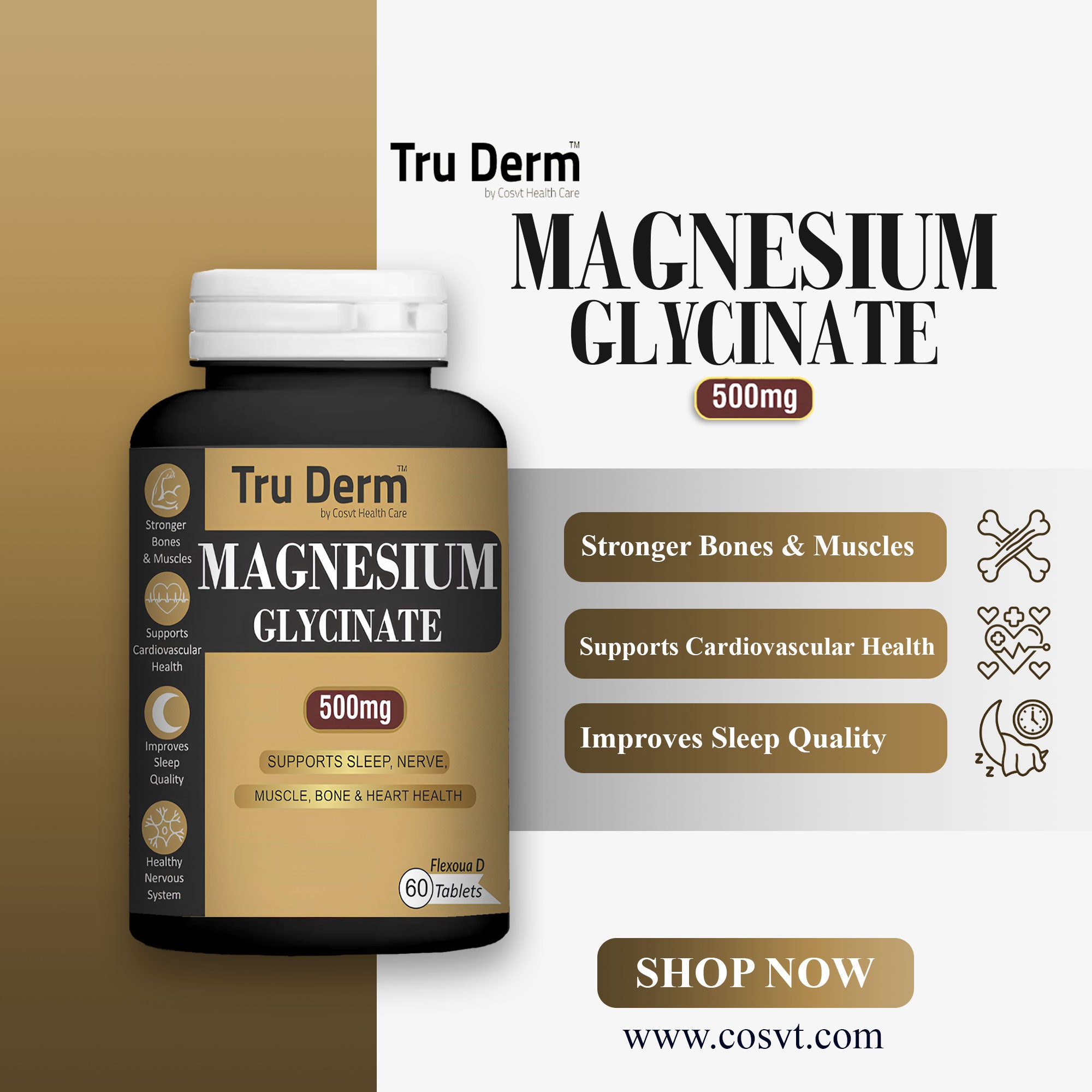 Magnesium Glycinate 500Mg CosVt Healthcare Magnesium Glycinate 500Mg CosVt Healthcare